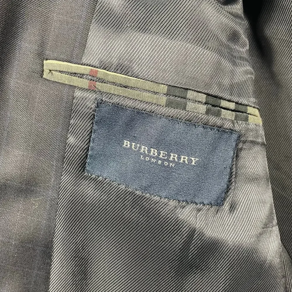 Burberry London Kensington Blazer 46R Gray/Blue Window Pane 100% Wool READ